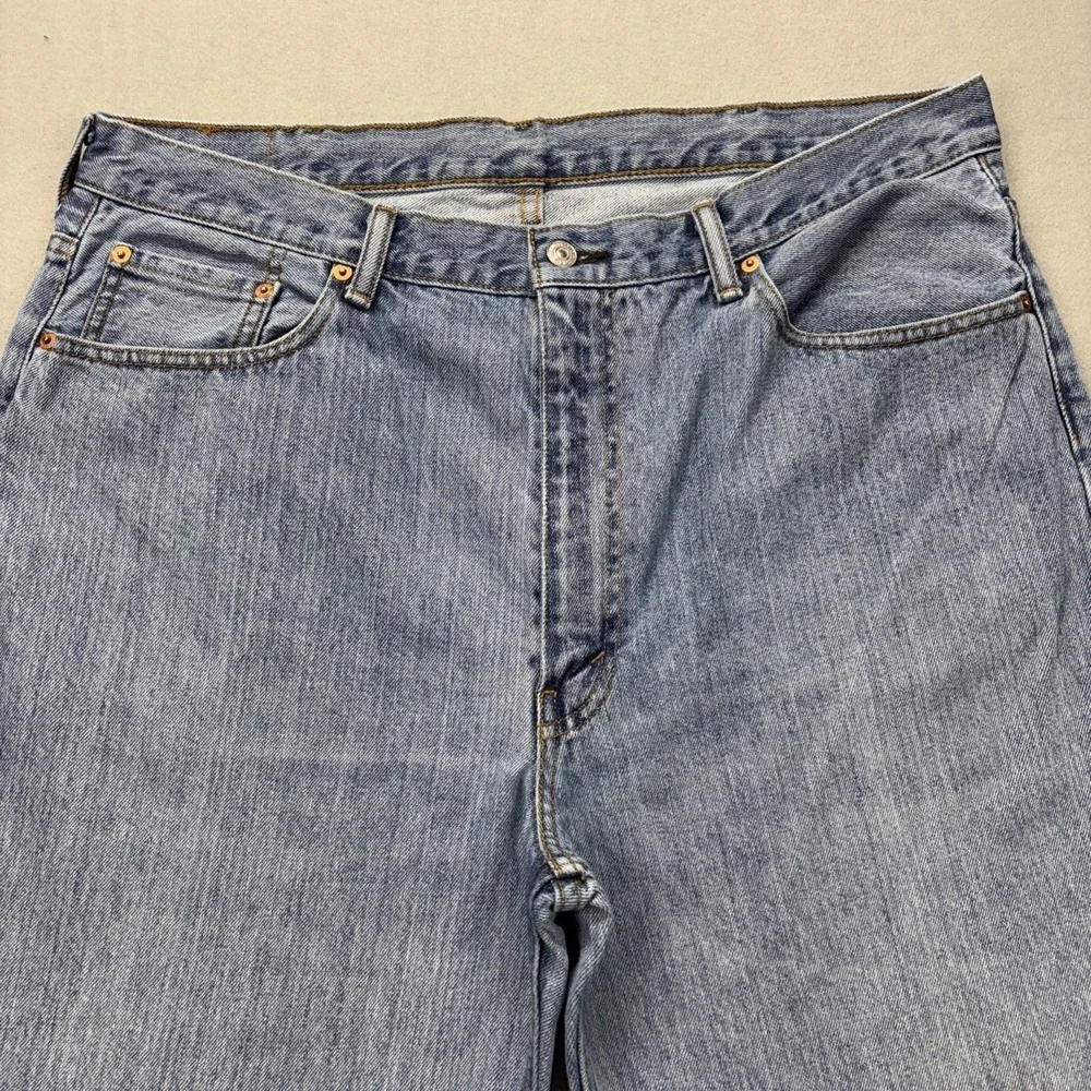 Levi's 550 jeans mens 40x30 light wash straight Leg Blue Denim‎ Biker Workwear